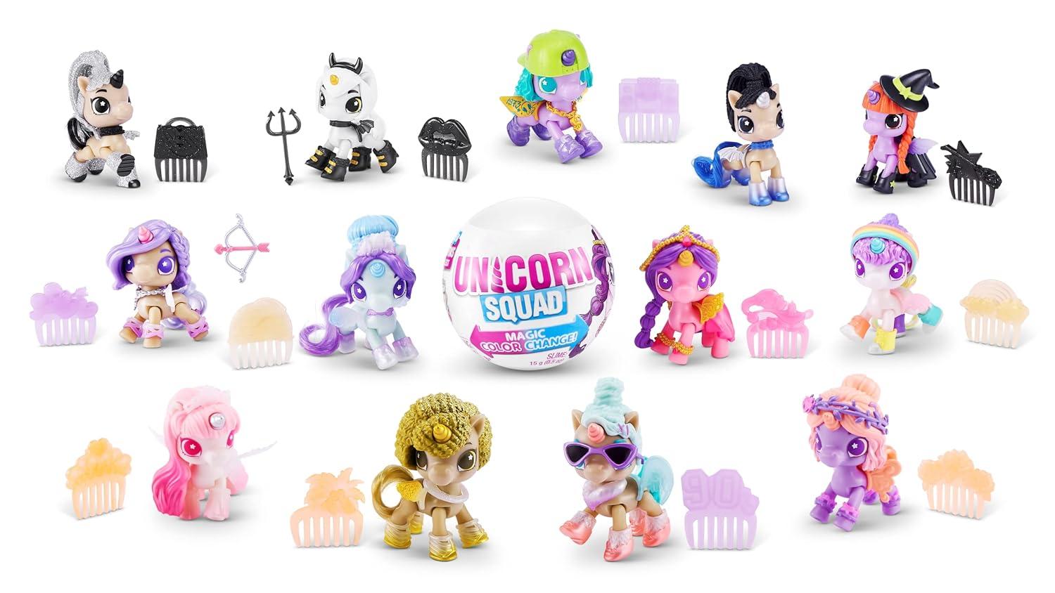 5 Surprise Unicorn Squad Series 7 (2 Pack) by ZURU Magic Color Change, Glowing Fairies, Collectibles Mini Unicorn Toys