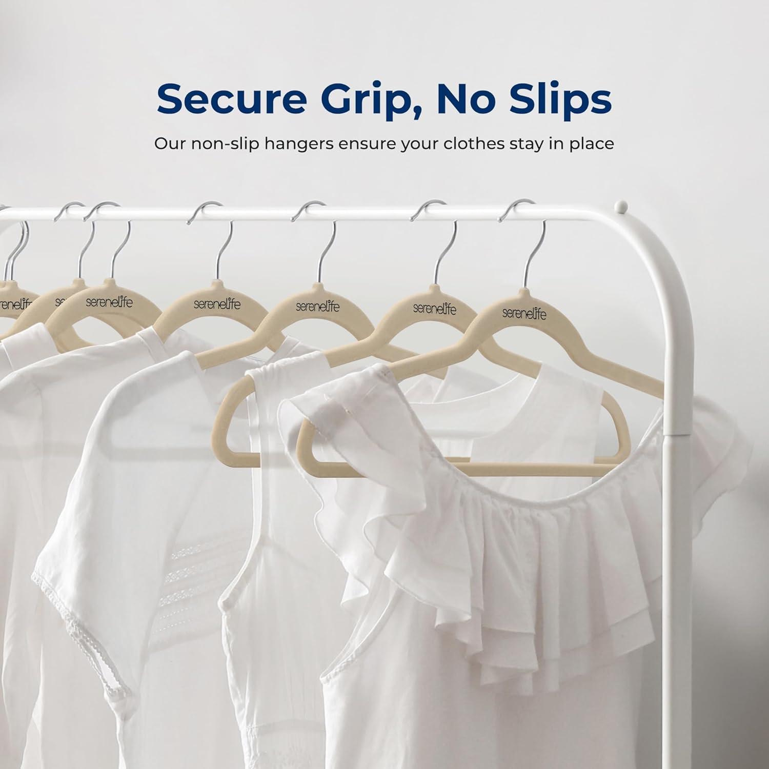 SereneLife Non-Slip Velvet Clothes Hangers