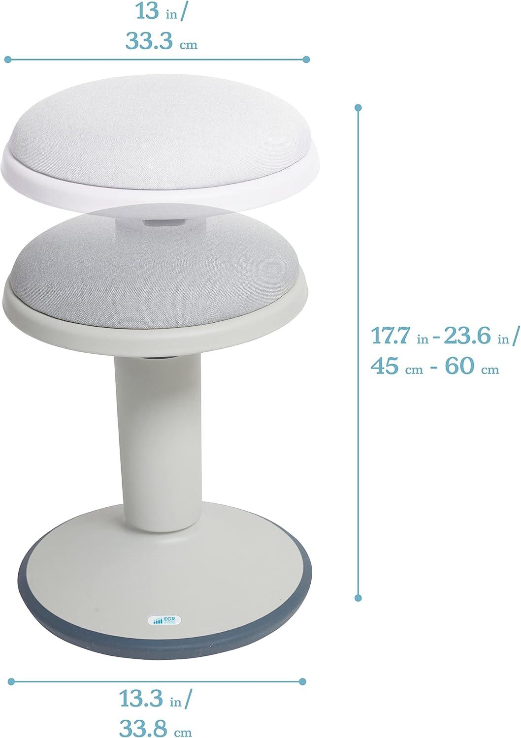 ECR4Kids ECR4Kids Sitwell Wobble Stool with Cushion, Adjustable Height, Active Seating