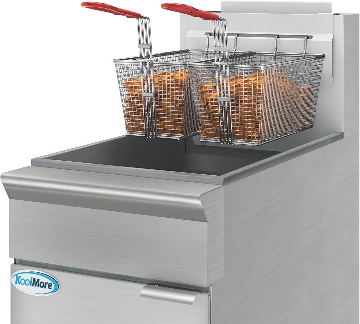 Stainless Steel Dual Basket Gas Commercial Deep Fryer