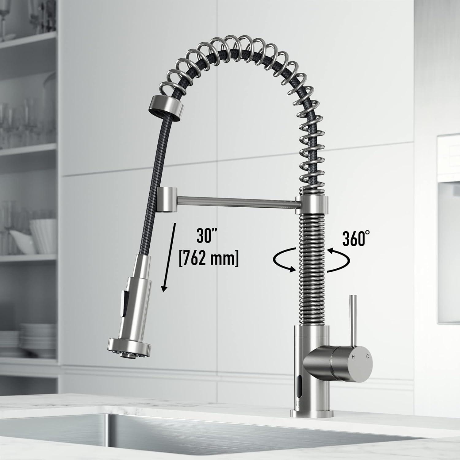 Edison 19" H 1-handle Pull-Down 2-Function Sprayer Touchless Kitchen Faucet