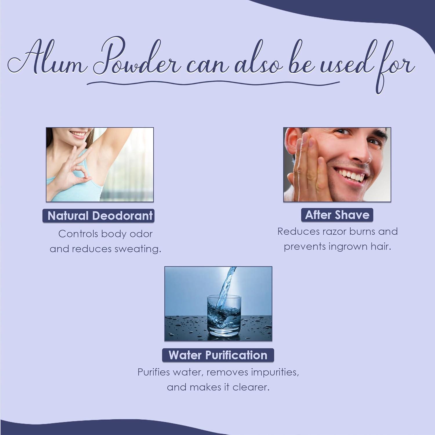 Mi Nature Alum Powder Potassium (Fitkari/Phitkari) -100% Natural Skincare for Acne, Odor Control & Water Purification Face Mask for |Pore Refining 100g |Face Pack Powder |Cruelty-Free