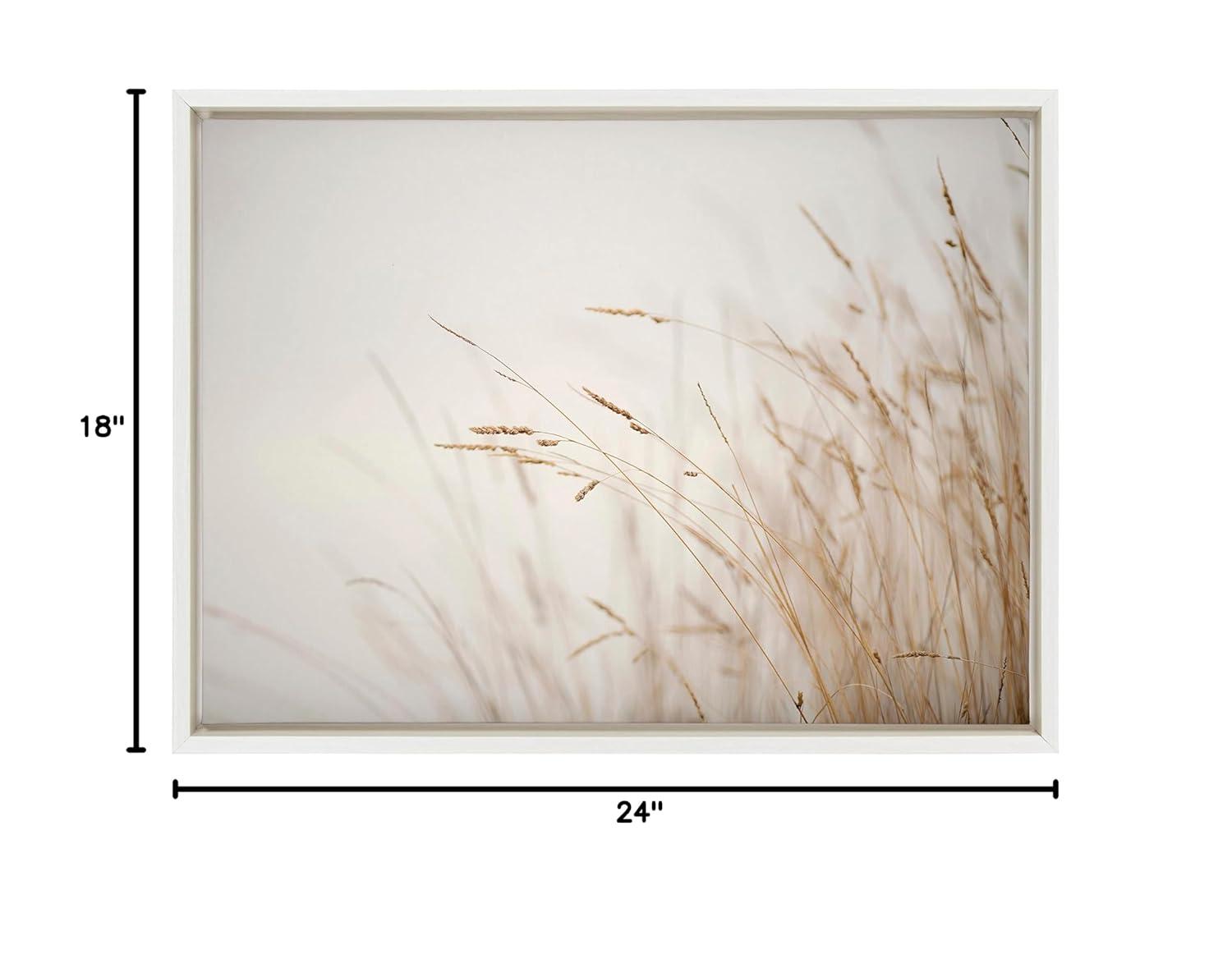 18" x 24" Sylvie Marsh Grass No 1 Framed Canvas by Crystal Lynn Collins White - Kate & Laurel All Things Decor