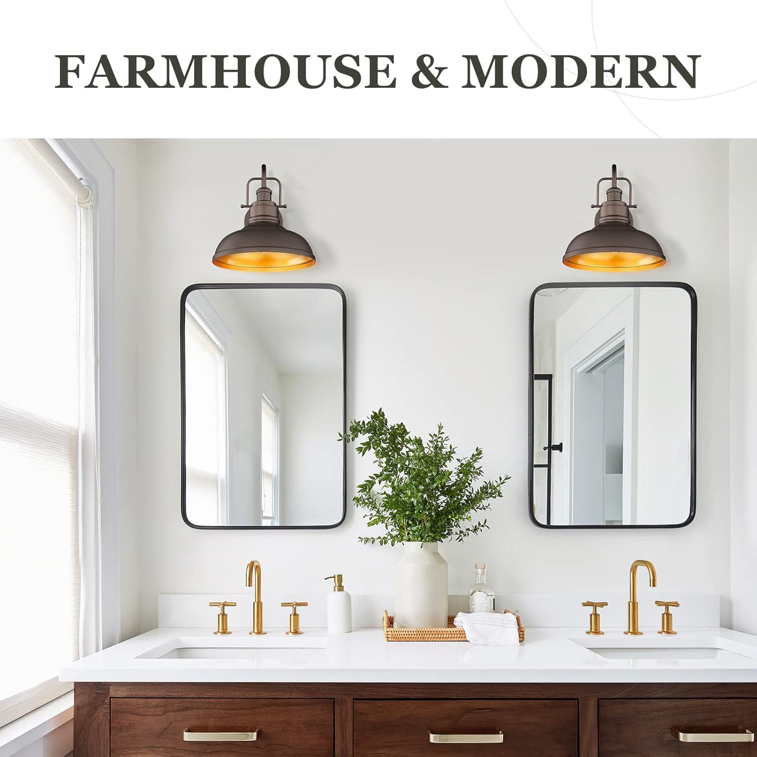 2 Lights Indoor Outdoor Gooseneck Barn Lights