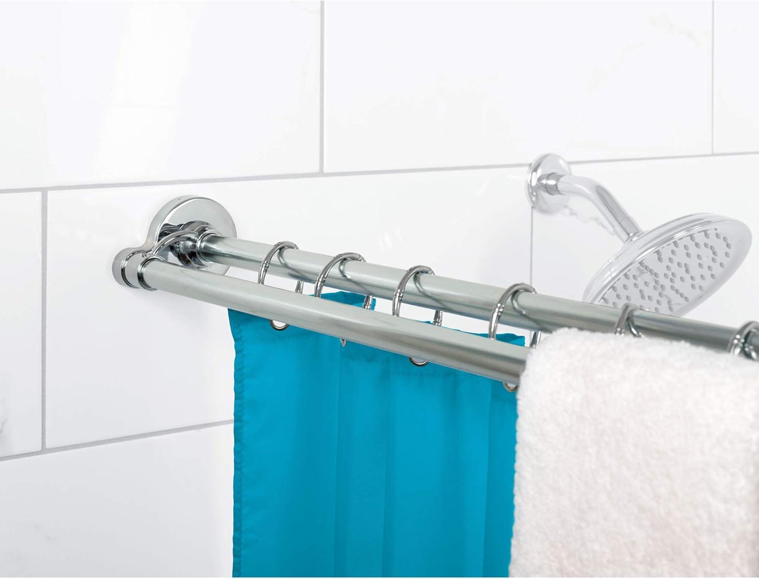 Chrome Adjustable Double Tension Shower Curtain Rod, 44-72 Inches