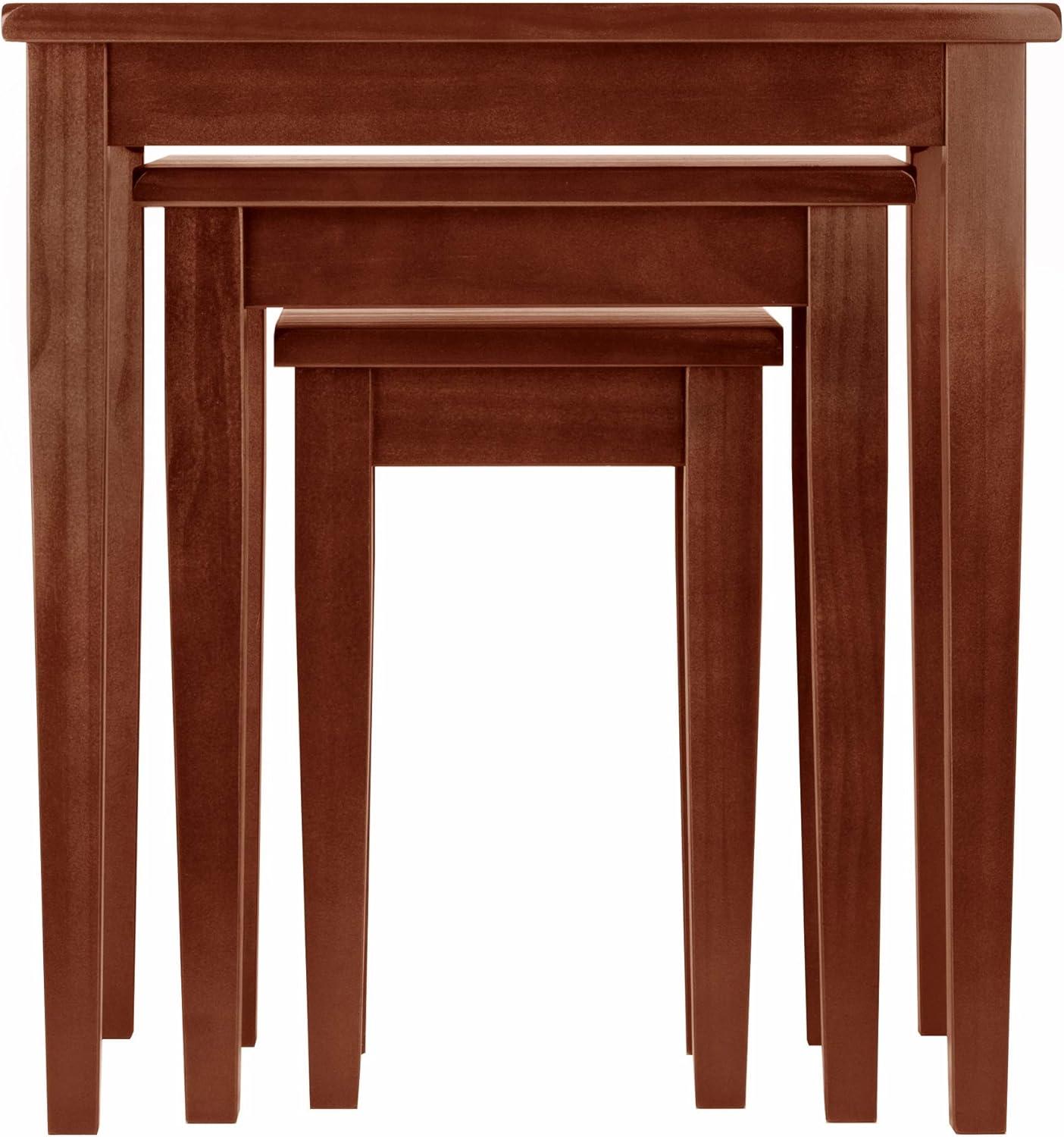 Walnut Wood 3-Piece Rectangular Nesting Tables