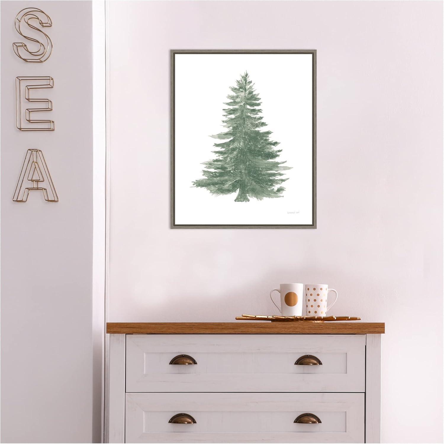 Amanti Art Floursack Holiday Tree by Danhui Nai Canvas Wall Art Print Framed 16 x 20-in.