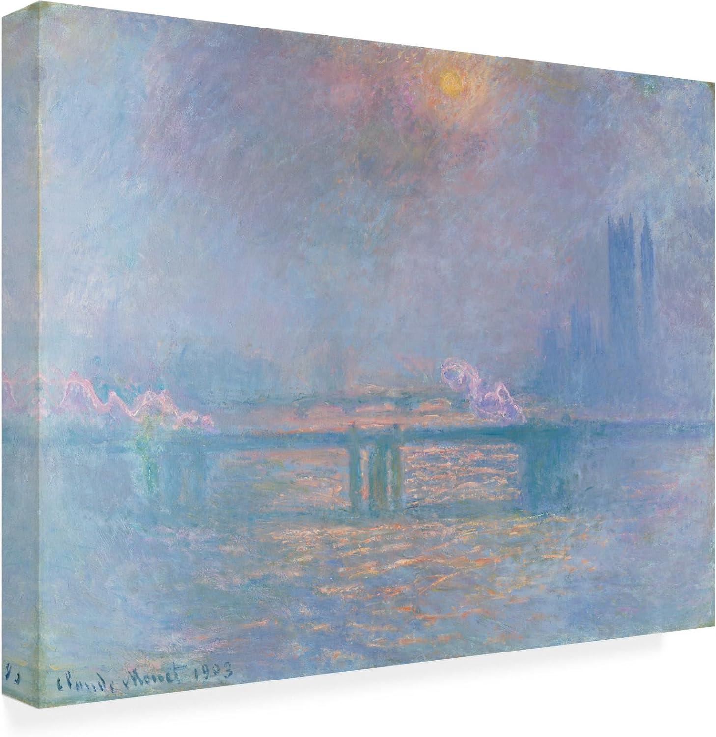 Claude Monet 'The Thames With Charing Cross Bridge' Canvas Art