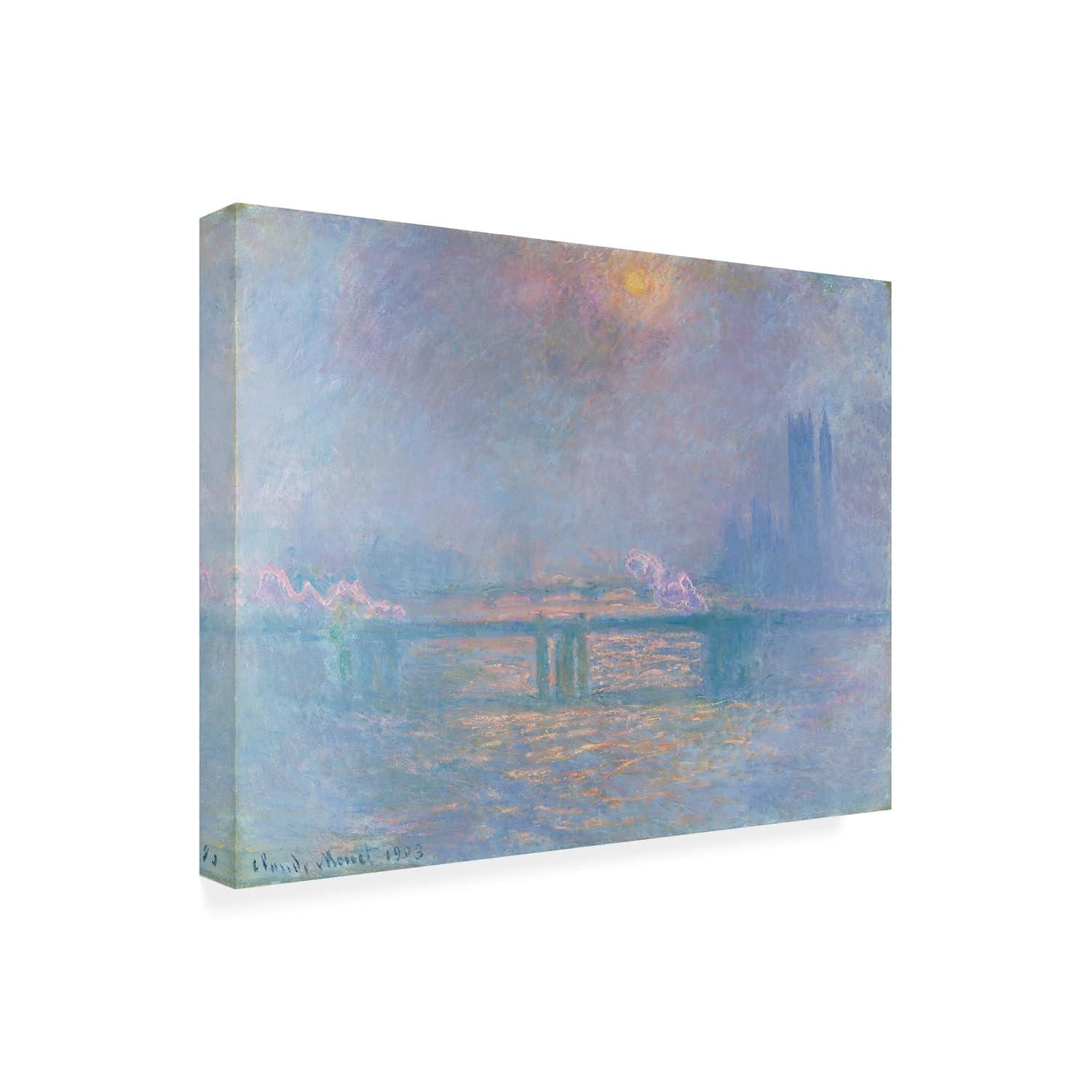Claude Monet 'The Thames With Charing Cross Bridge' Canvas Art