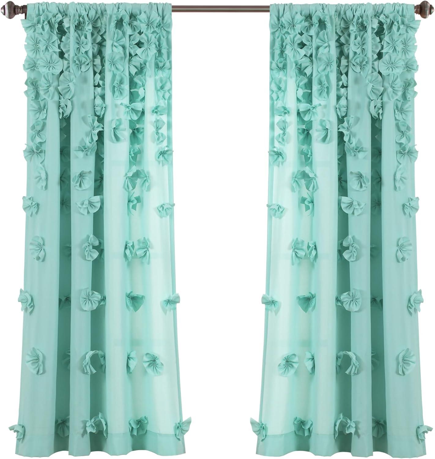 Lush Decor Riley Polyester Semi Sheer Curtain Single Panel