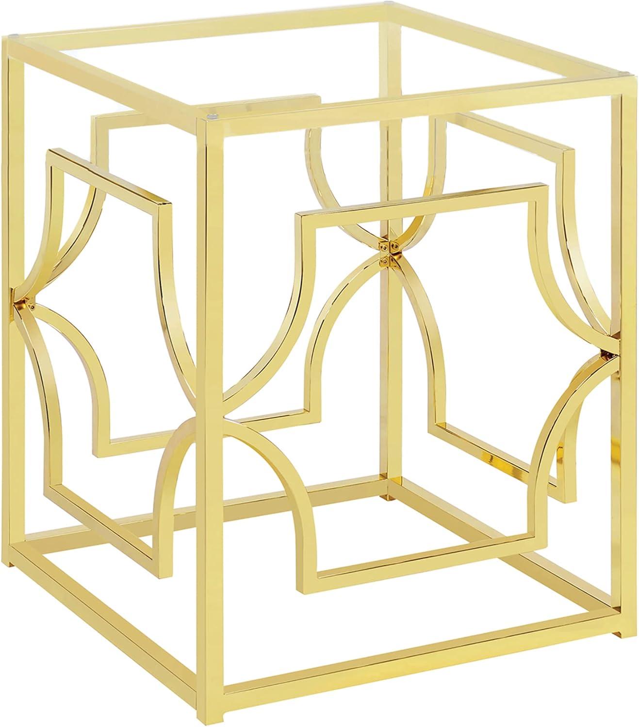 Gold Geometric Square Dining Table Base