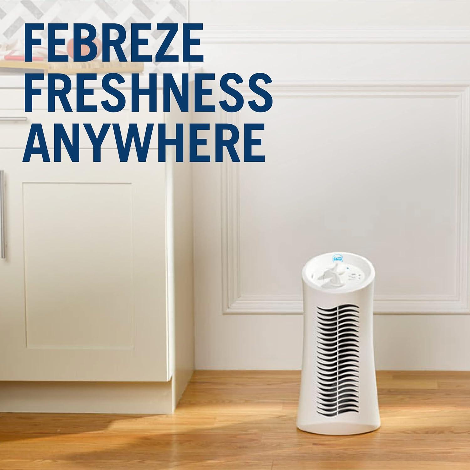 Febreze Mini Tower Air Purifier with Dual-Action HEPA-Type Filter, FHT180W, White