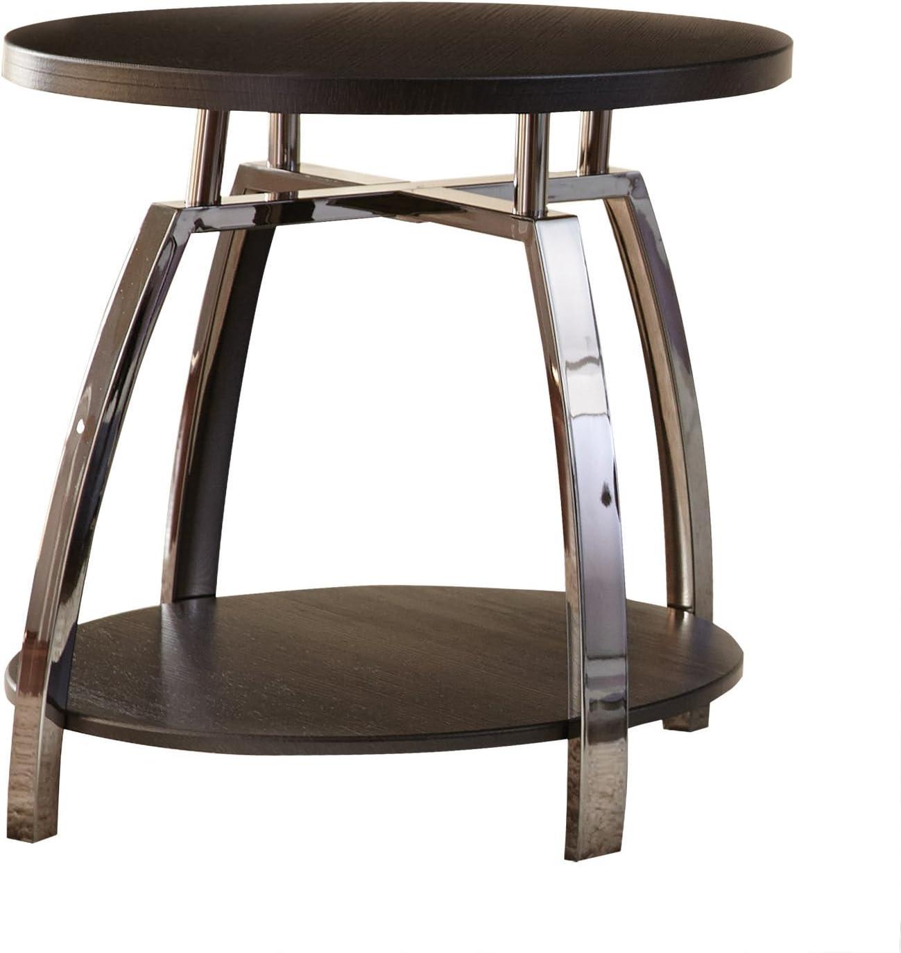 Steve Silver Coham Modern 23" Round Wood End Table, Brown