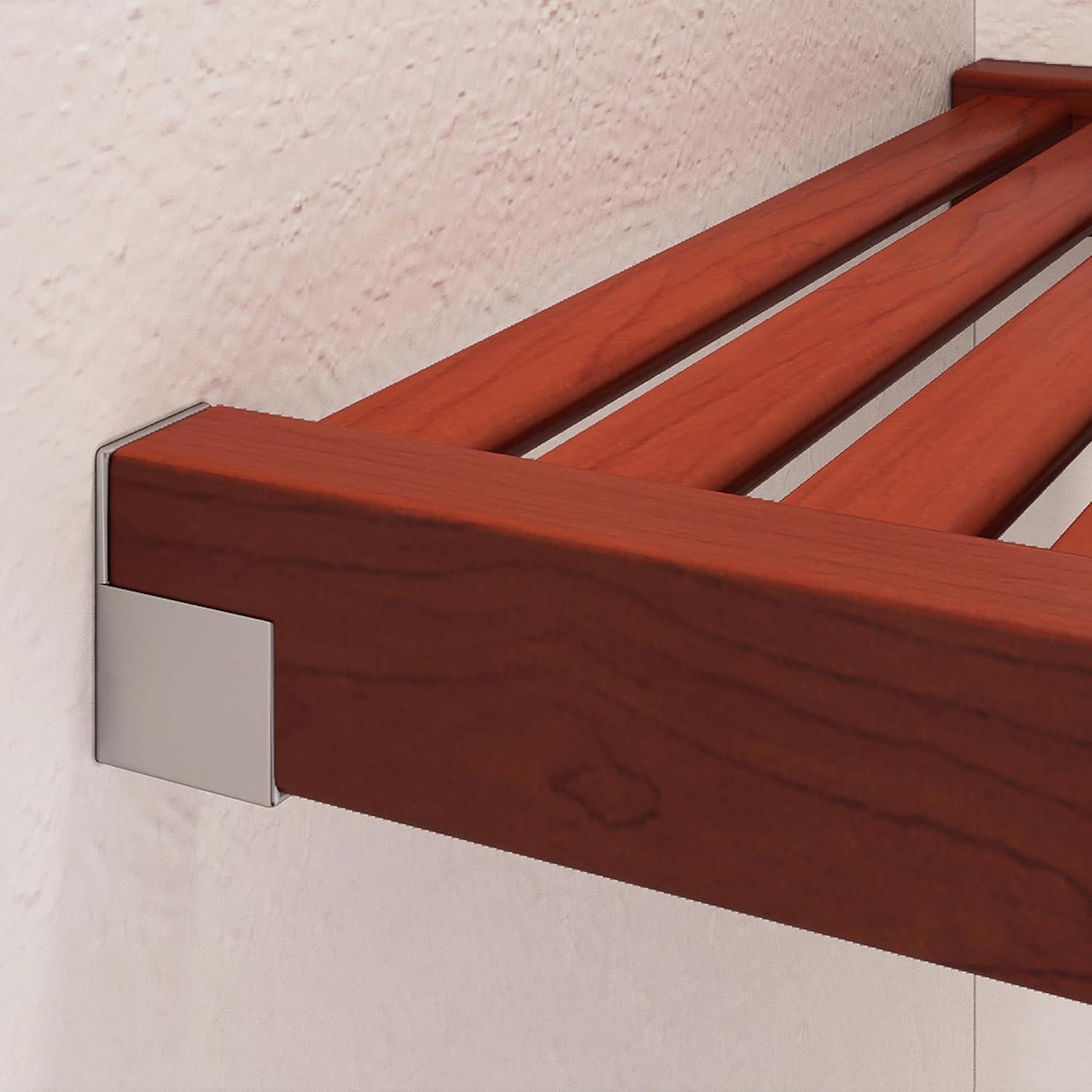 Red Mahogany Solid Wood Closet Organizer System with Shelves and Hanging Rods