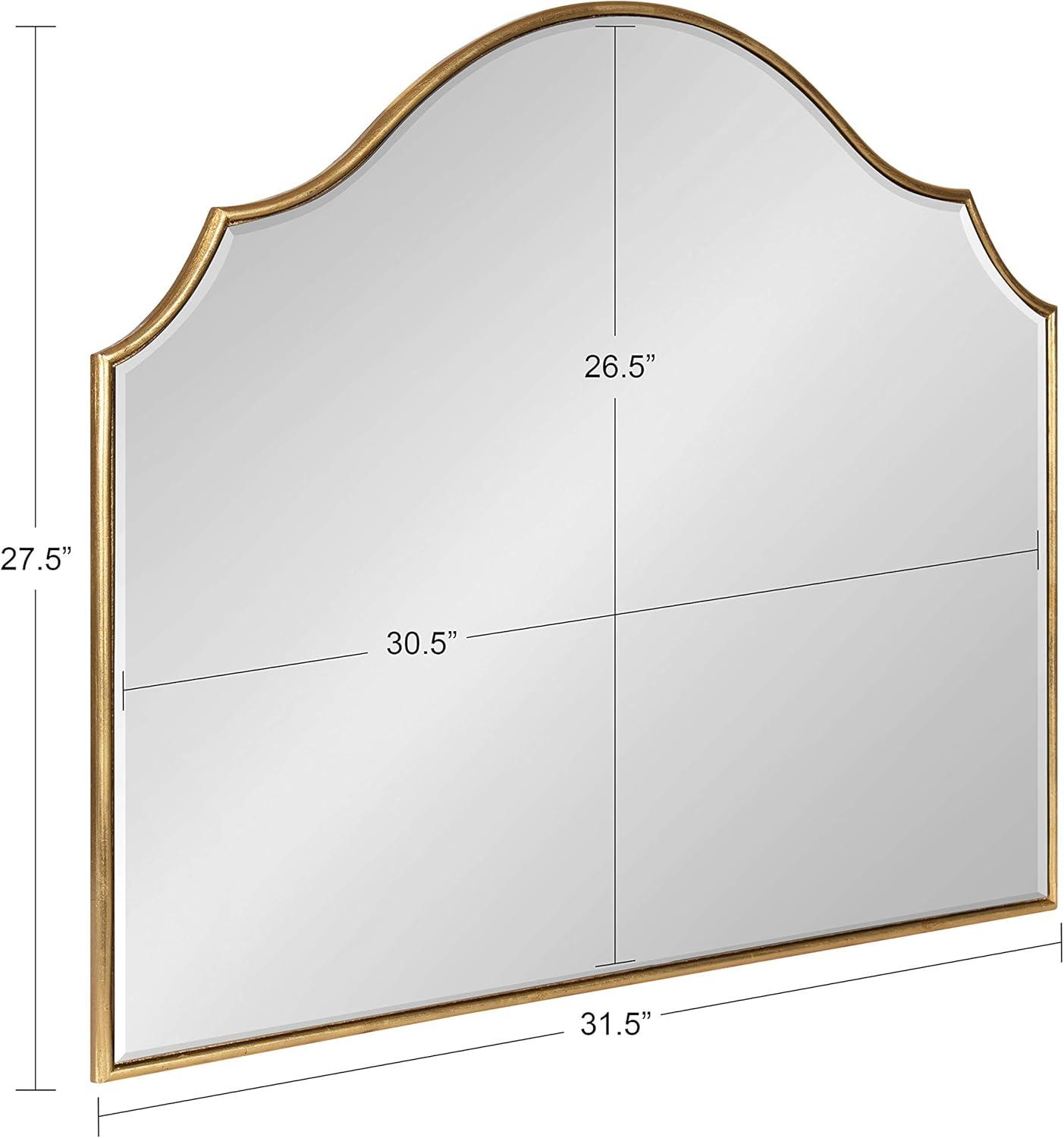 Kate and Laurel Leanna Glam Horizontal Wall Mirror, 27.5 x 31.5, Gold, Sophisticated Large Mirror for Wall