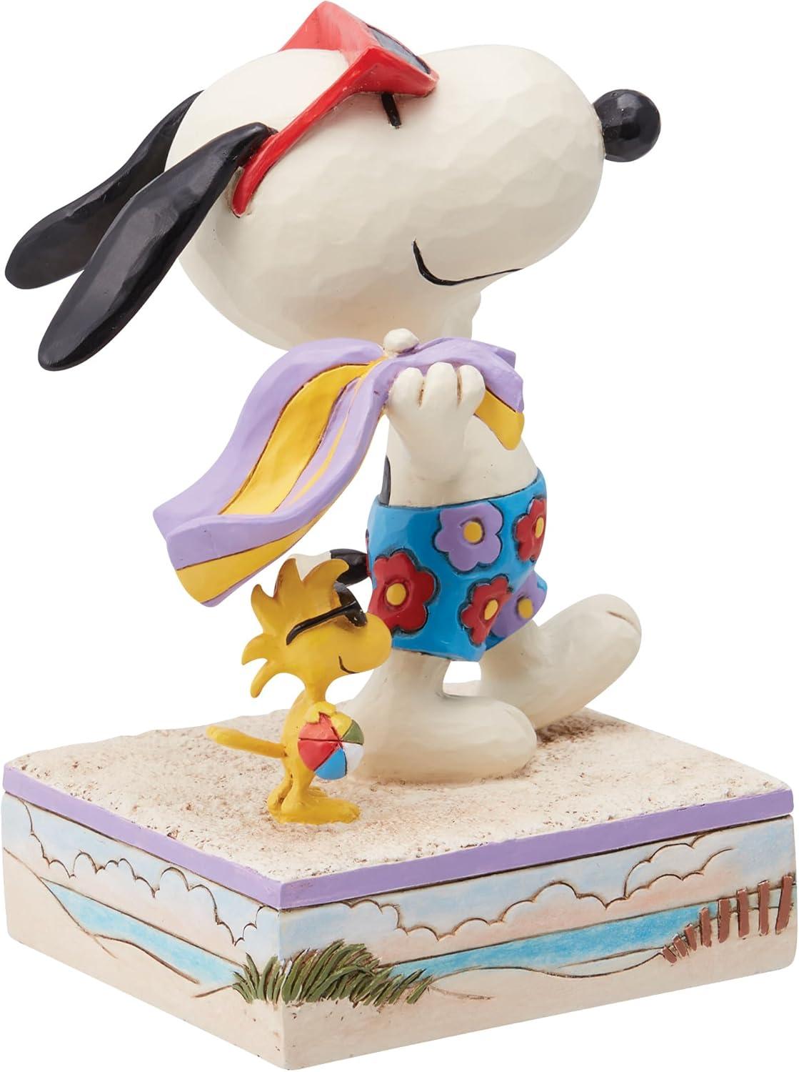 Jim Shore Peanuts by Jim Shore Snoopy & Woodstock at the Beach Figurine 5.1in H