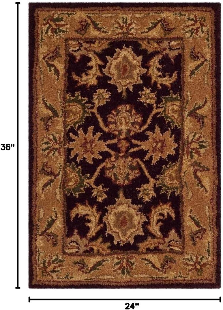 SAFAVIEH Classic Karolina Oriental Wool Area Rug, Dark Plum/Gold, 9'6" x 13'6"