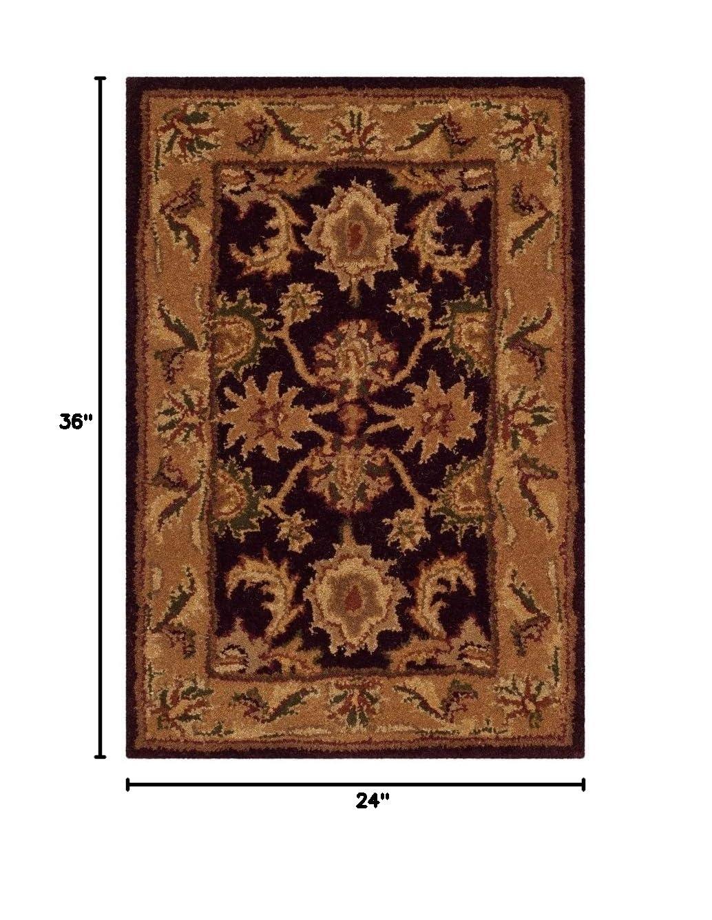 SAFAVIEH Classic Karolina Oriental Wool Area Rug, Dark Plum/Gold, 9'6" x 13'6"