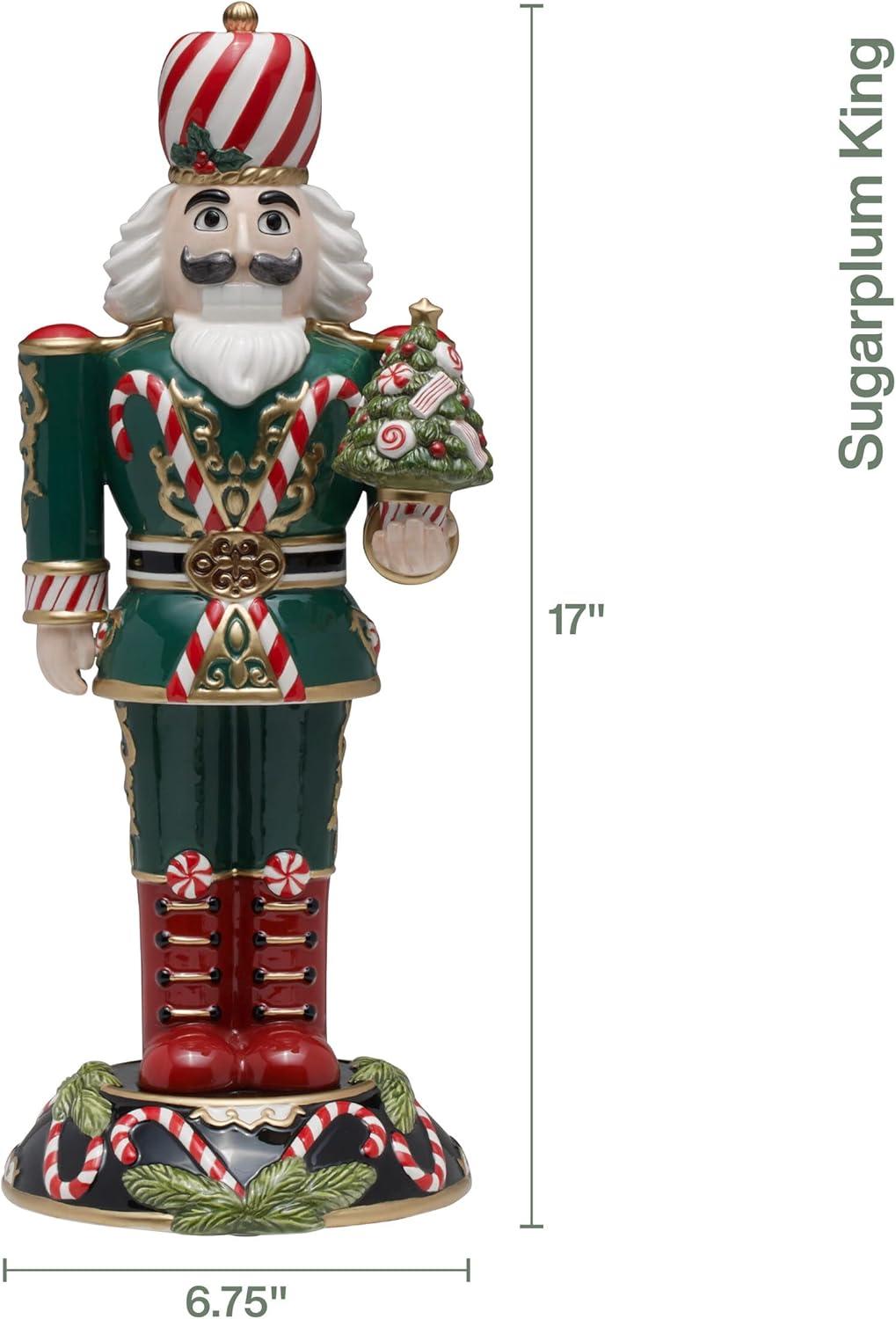 Fitz & Floyd Nutcracker Sugarplum King with Tree, 17 Inch, Multicolor