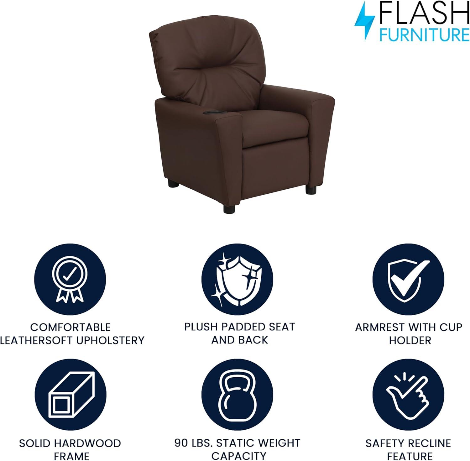 Flash Furniture Contemporary Kids Recliner with Cup Holder