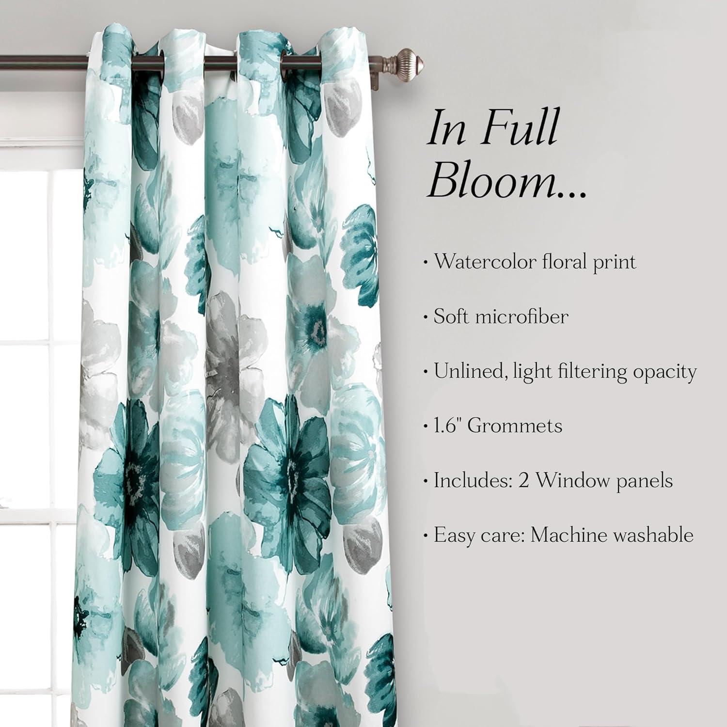 Lush Decor Leah Polyester Room Darkening Curtain Pair (Set of 2)