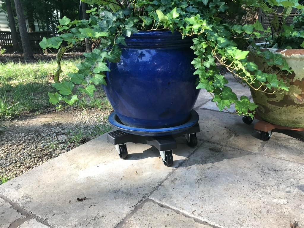 16" Black Heavy Duty Plant Caddy with Wheels