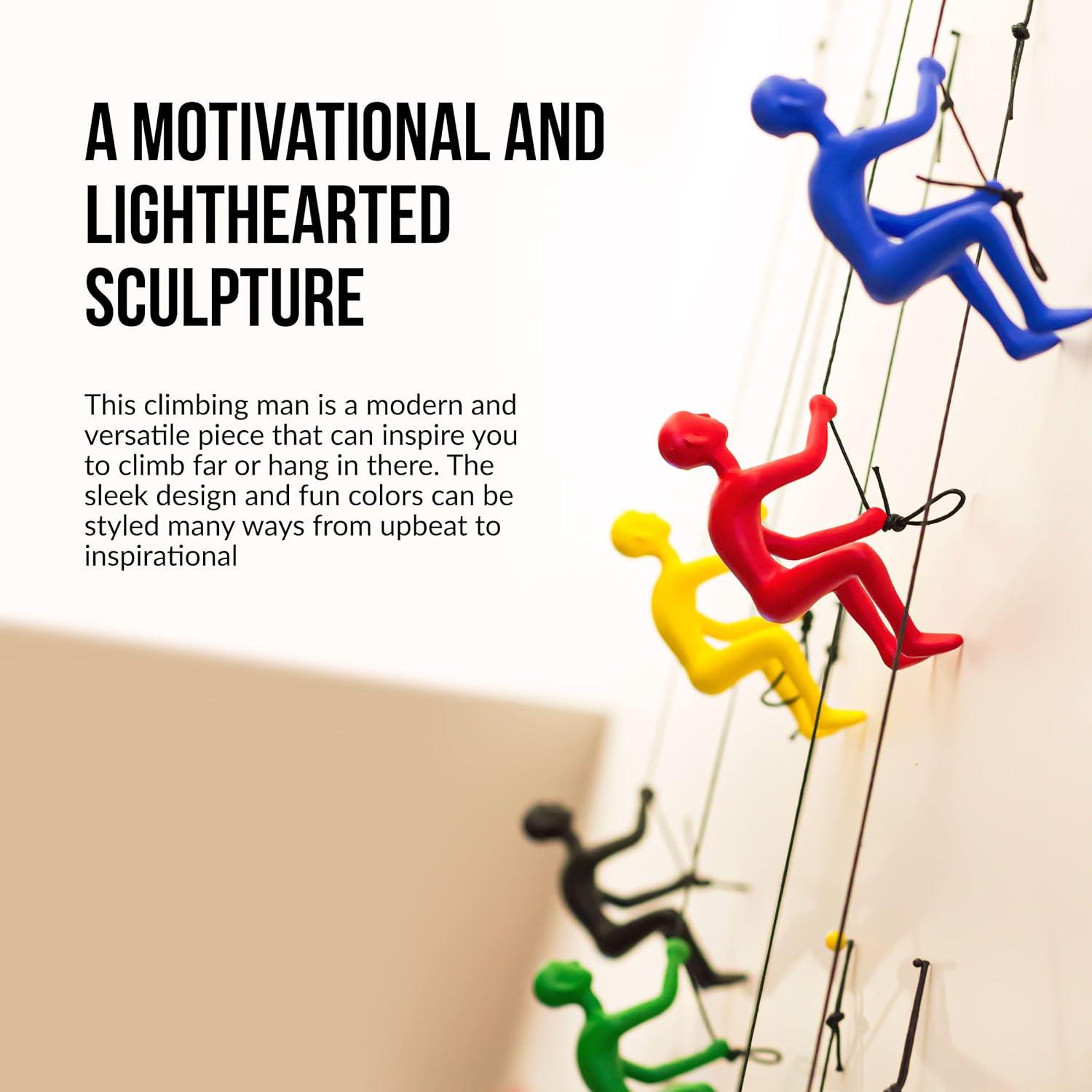 Climbing Man Classic Wall-Art Sculpture | Blue