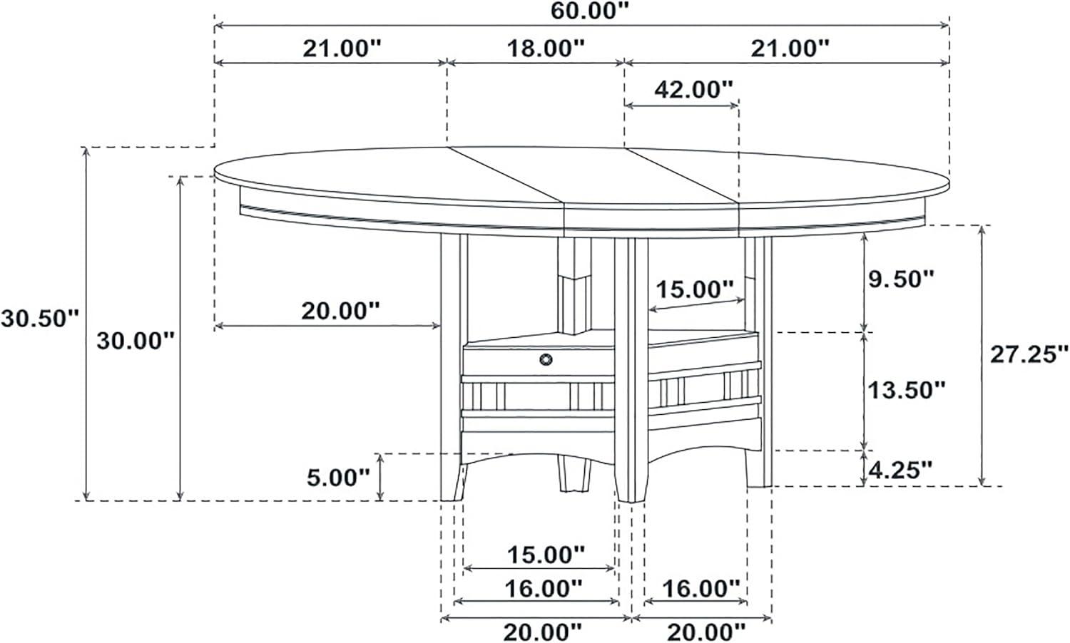 Coaster Lavon Extendable Storage Wood Dining Table in Espresso