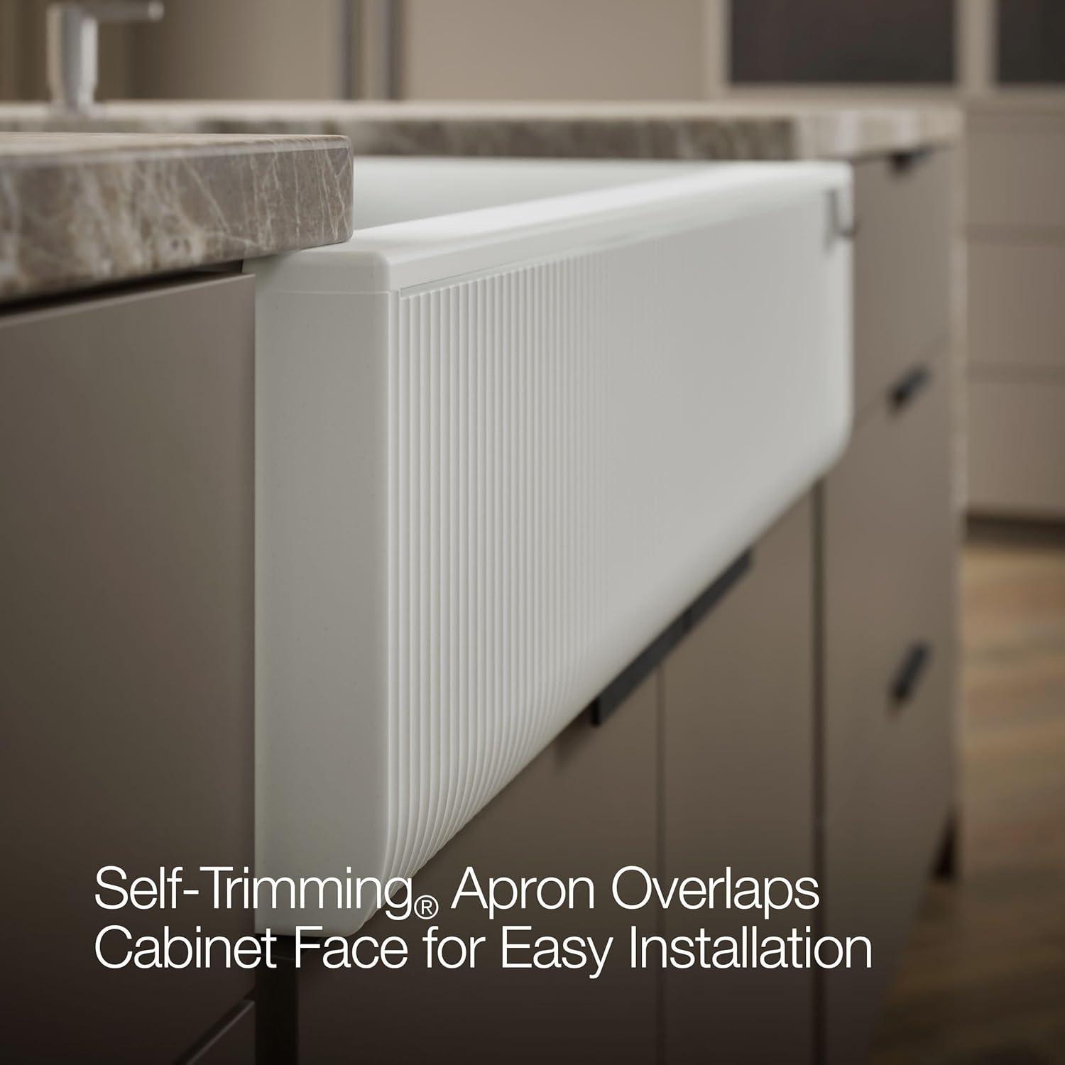 Cairn Undermount Single-Bowl Farmhouse Kitchen Sink with Fluted Design