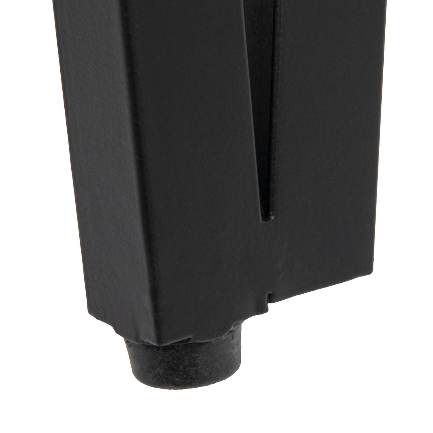 Storied Home Astoria Wood End Accent Table Natural/Black: Iron Hairpin Legs, Pacific Northwest Inspired, Round Shape