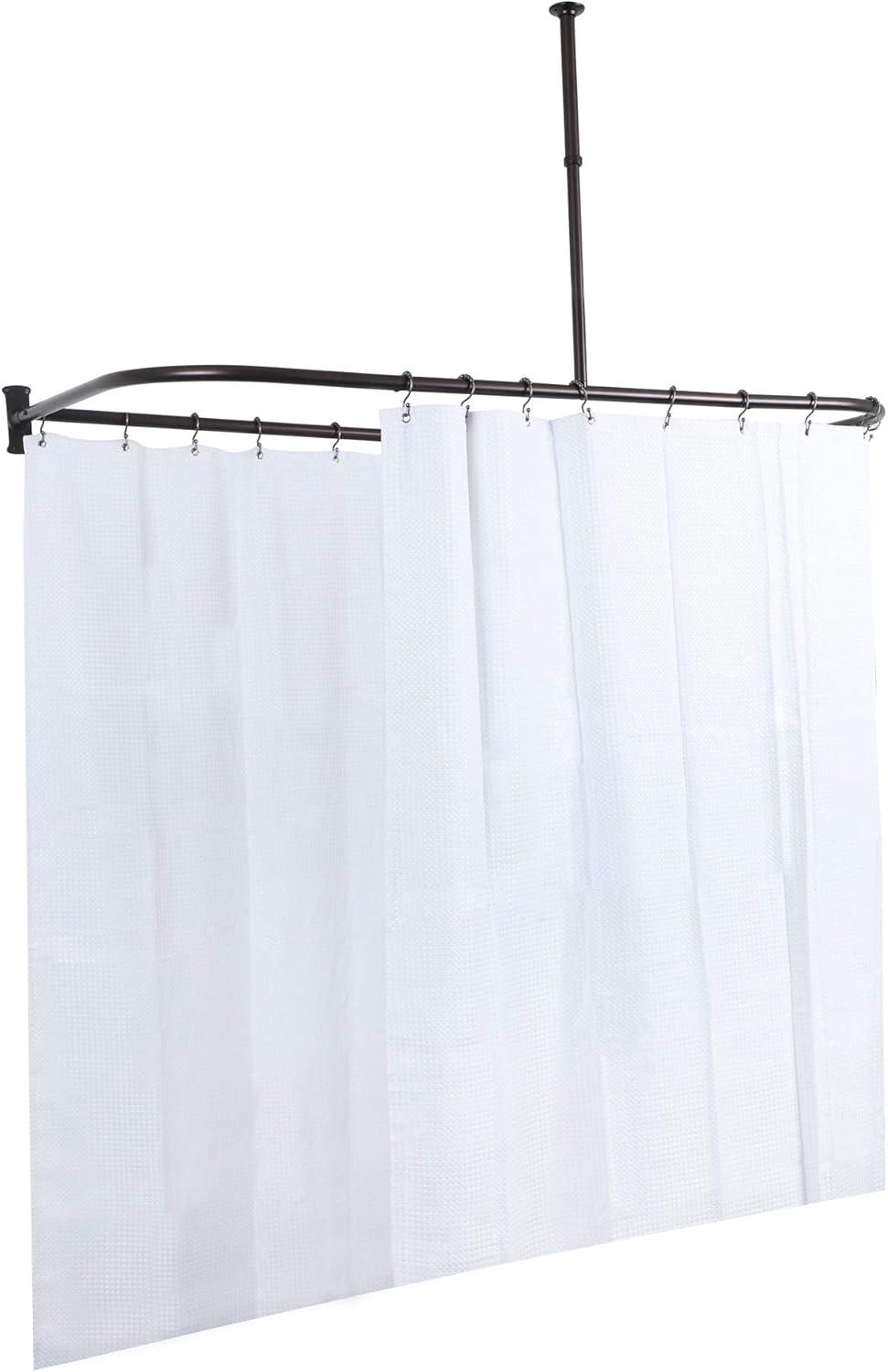Utopia Alley Aluminum 61" D-Shape Fixed Shower Curtain Rod