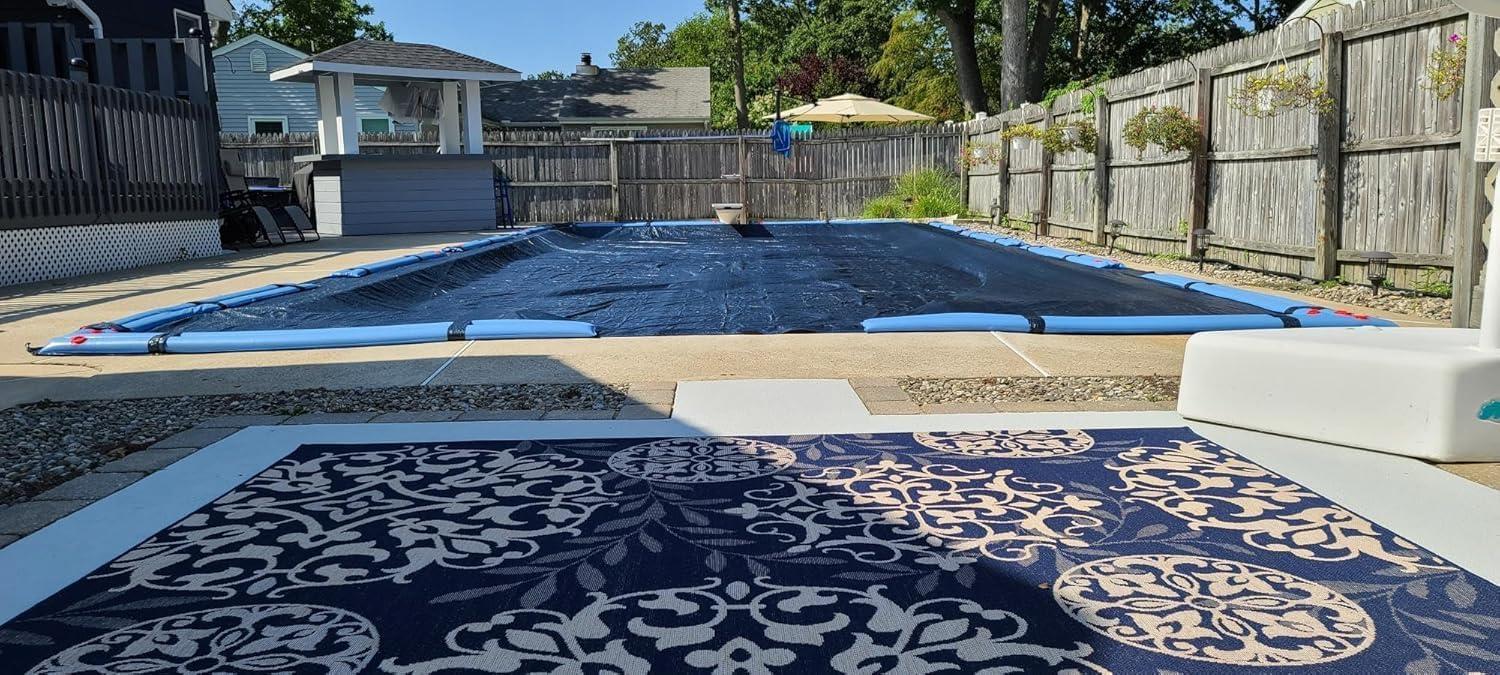 Winter Block inground Pool Laminated Polyethylene Winter Cover, Rectangular,18 x 36 ft