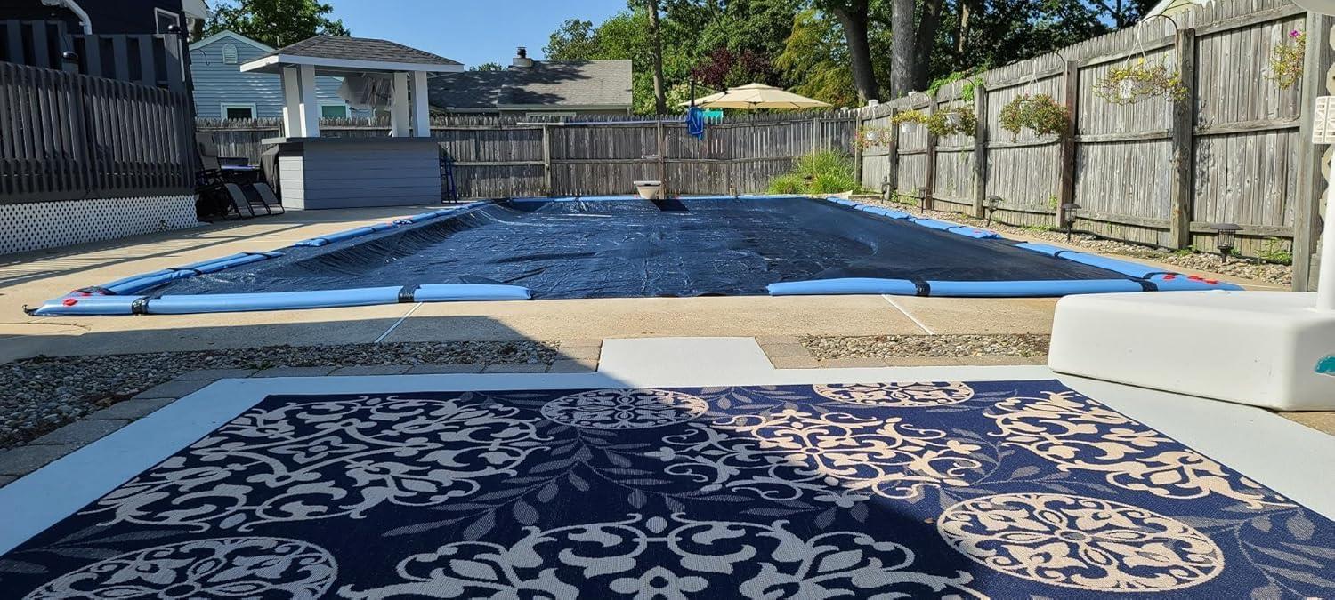 Winter Block inground Pool Laminated Polyethylene Winter Cover, Rectangular,18 x 36 ft