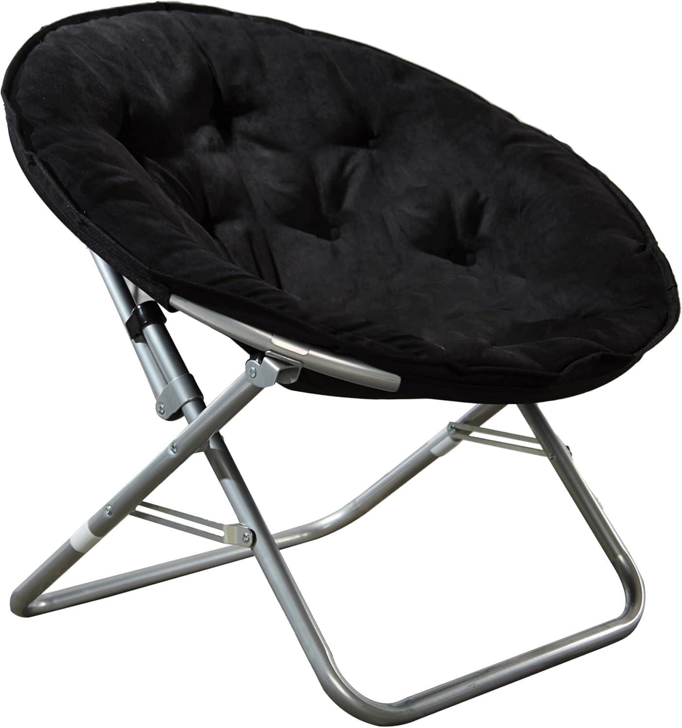 Mainstays Large Super Soft Microsuede 30" Adult Saucer Chair, Black