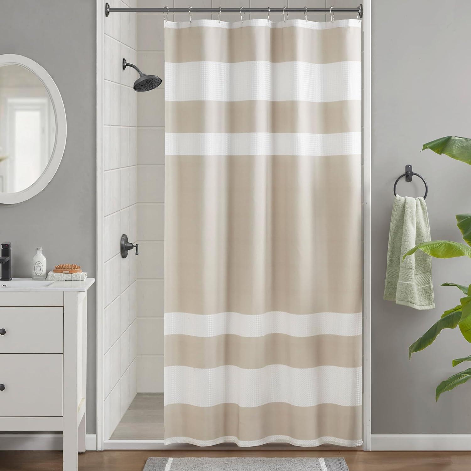 Spa Waffle Shower Curtain with 3M Treatment