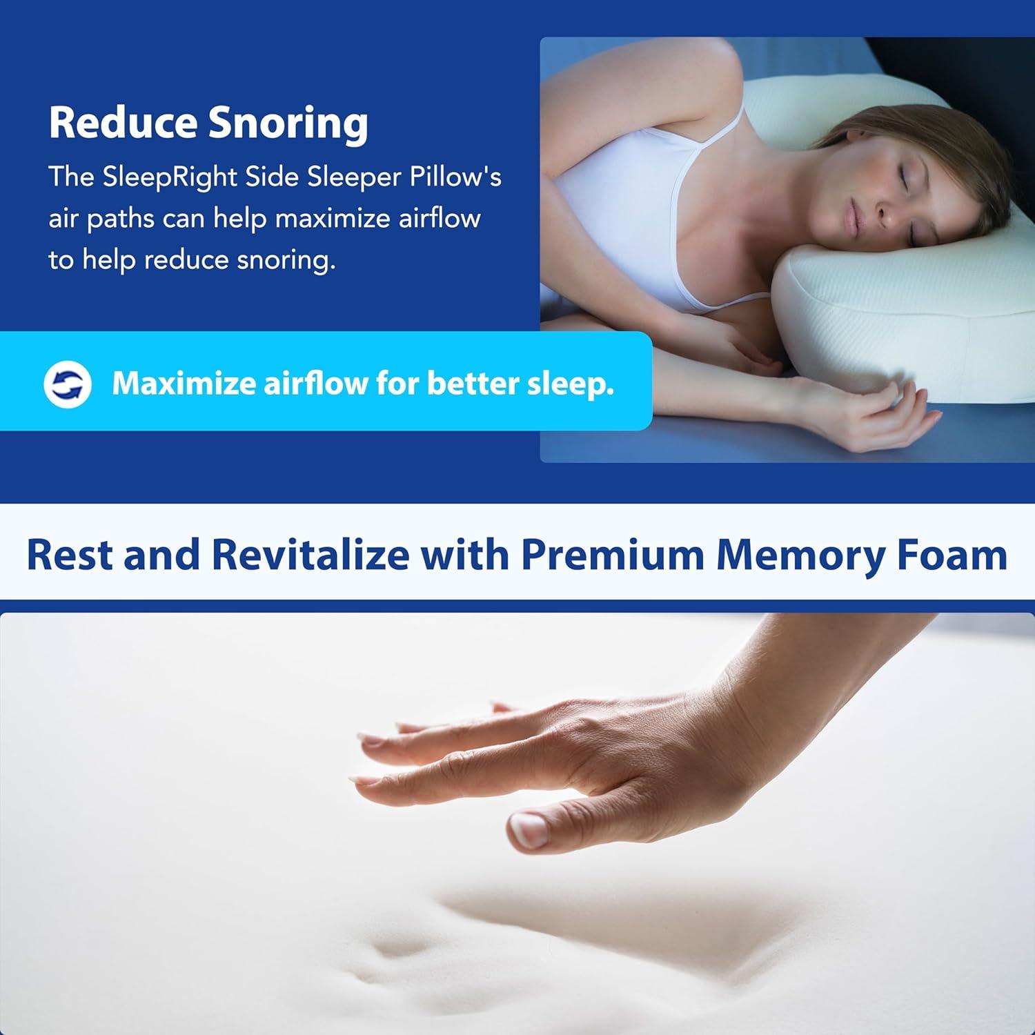 SleepRight Side Sleeping Memory Foam Pillow