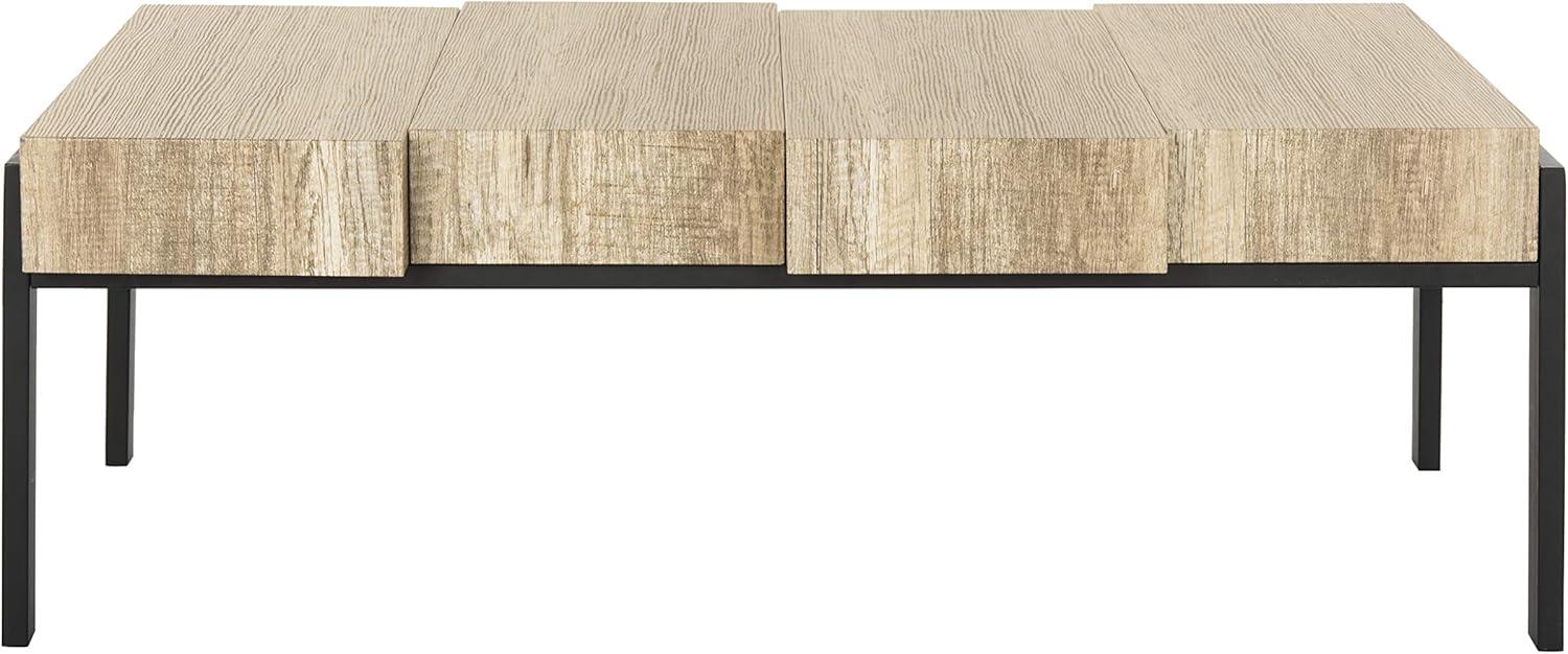 Alexander Coffee Table - Multi Brown/Black Metal Legs - Safavieh