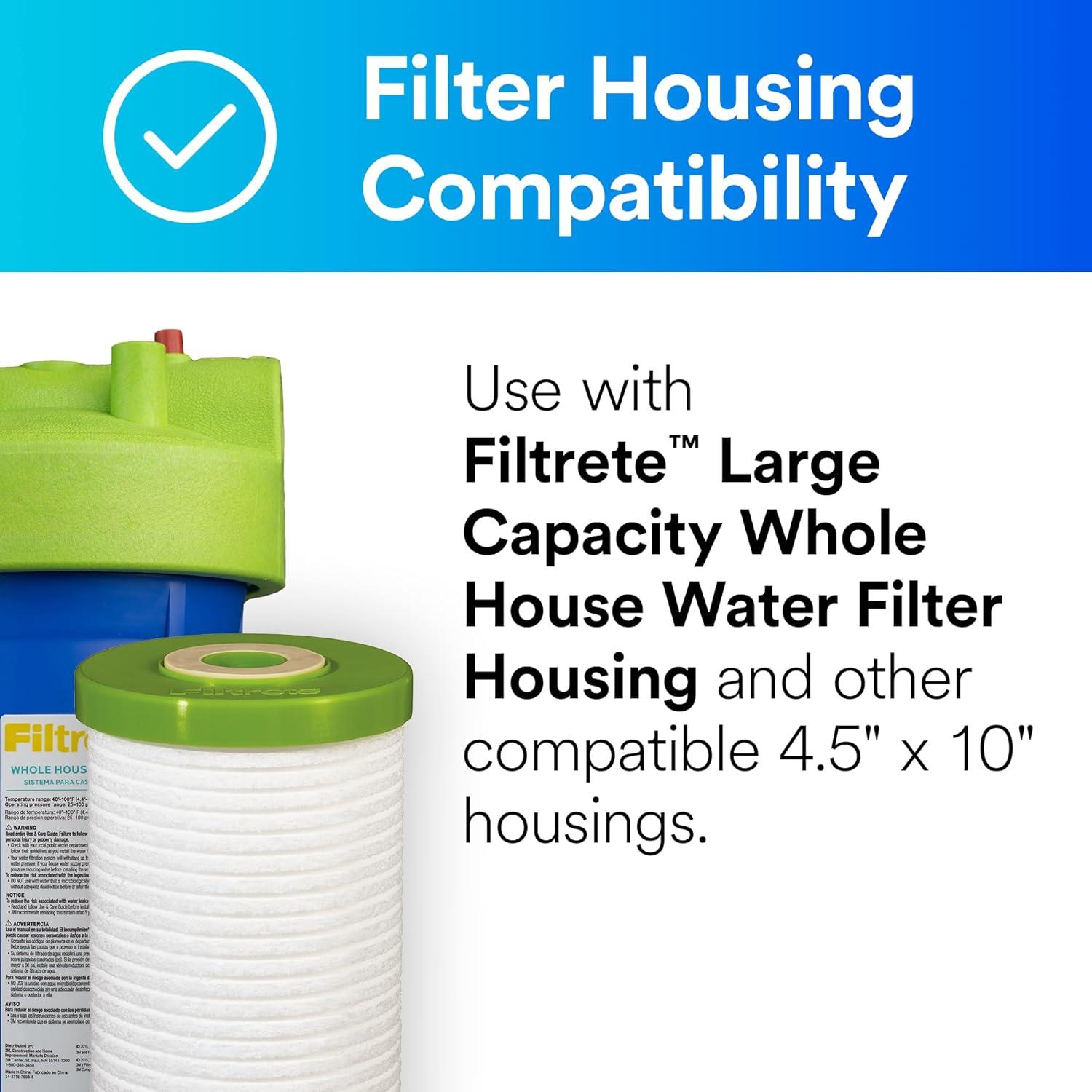 Filtrete Large Capacity Whole House Grooved Replacement Water Filter, 4WH-HDGR-F01