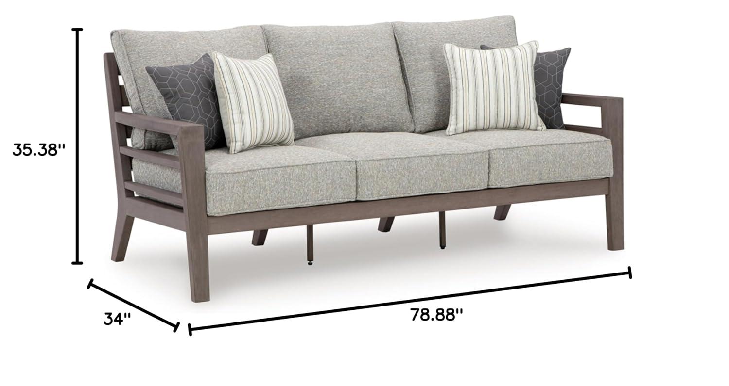 Signature Design by Ashley Hillside Barn Gray & Brown Outdoor Sofa with Cushion