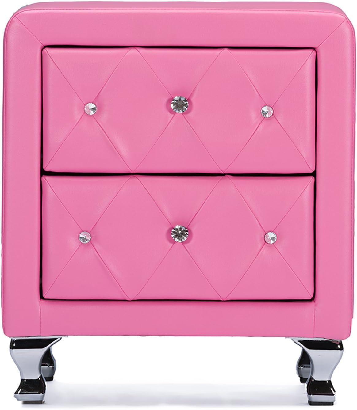 Stella Crystal Modern Nightstand - Baxton Studio