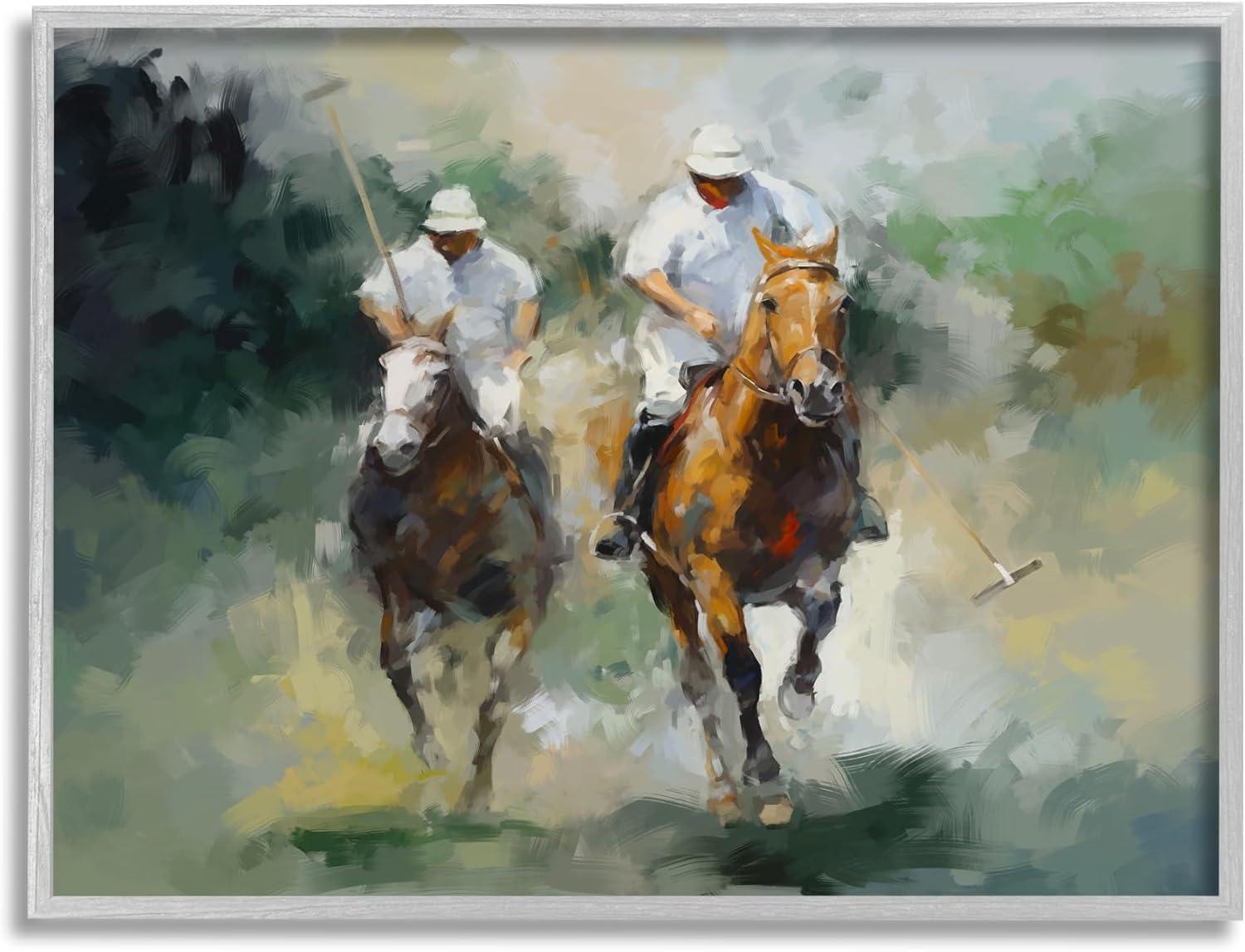 " Polo Players On Horses " by Ziwei Li Painting Print