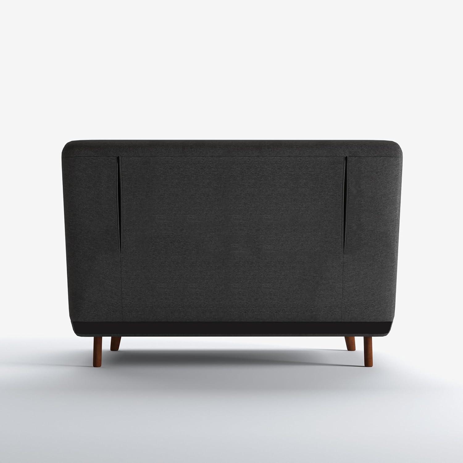 A&D Home Tustin Polyester Convertible Futon Chair, Charcoal
