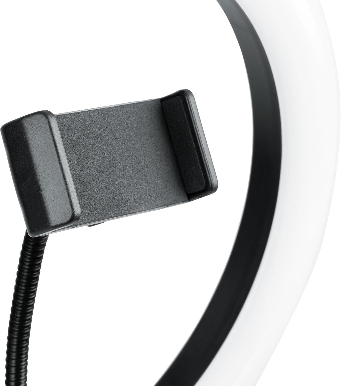 Gator 10" LED Desktop Ring Light Stand With Phone Holder and Compact Weighted Base