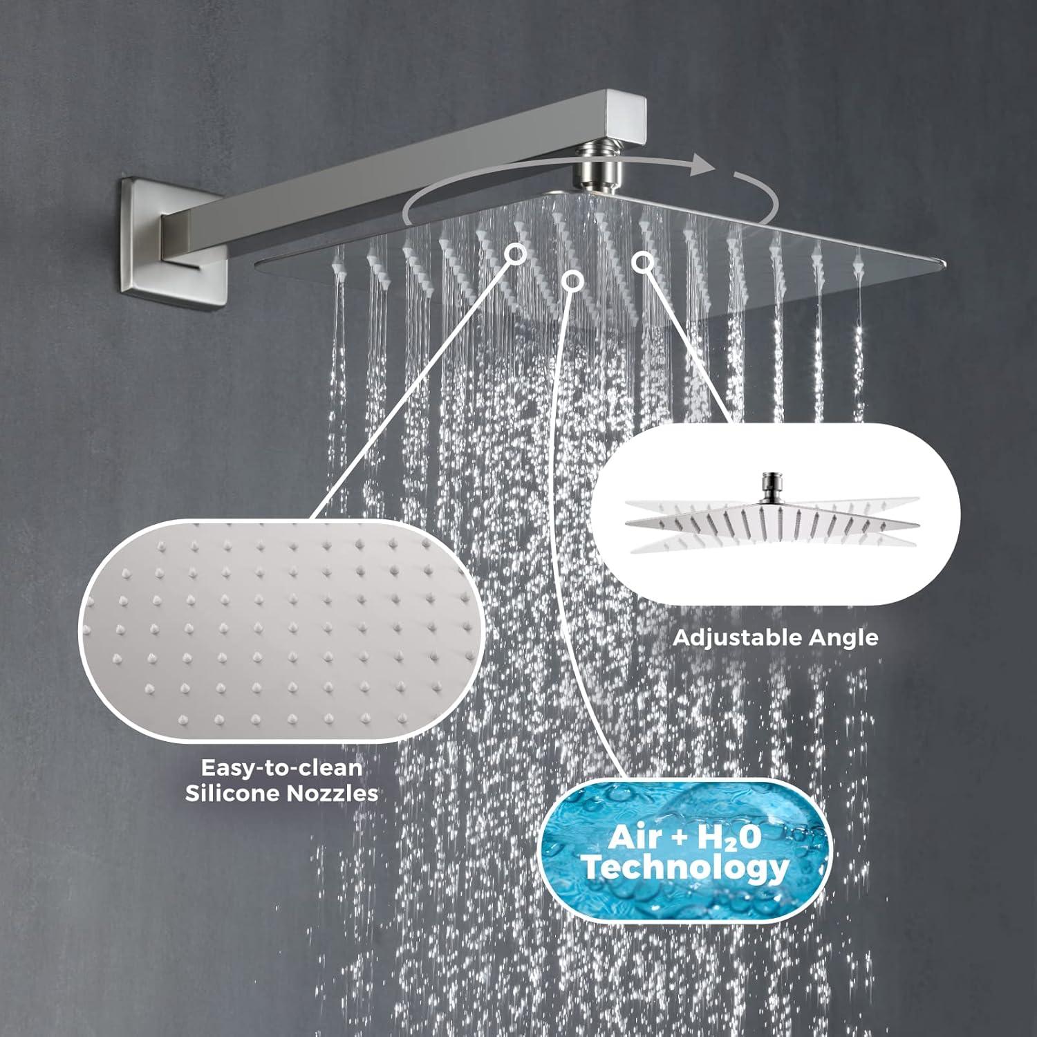 10-Inch Brushed Nickel Wall-Mounted Rain Shower System