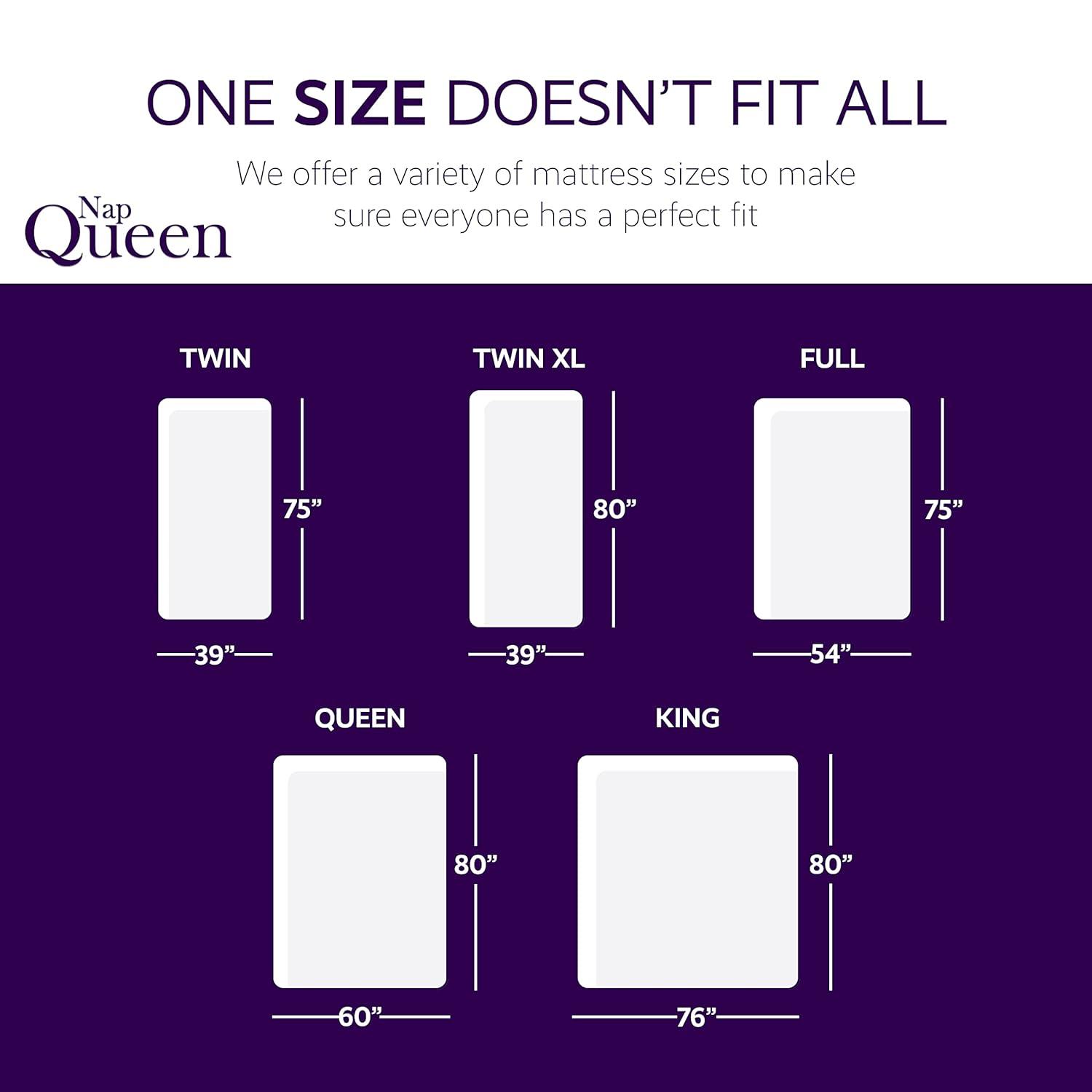 Nap Queen Elizabeth, Cooling Gel Infused Medium Firm Memory Foam Mattress