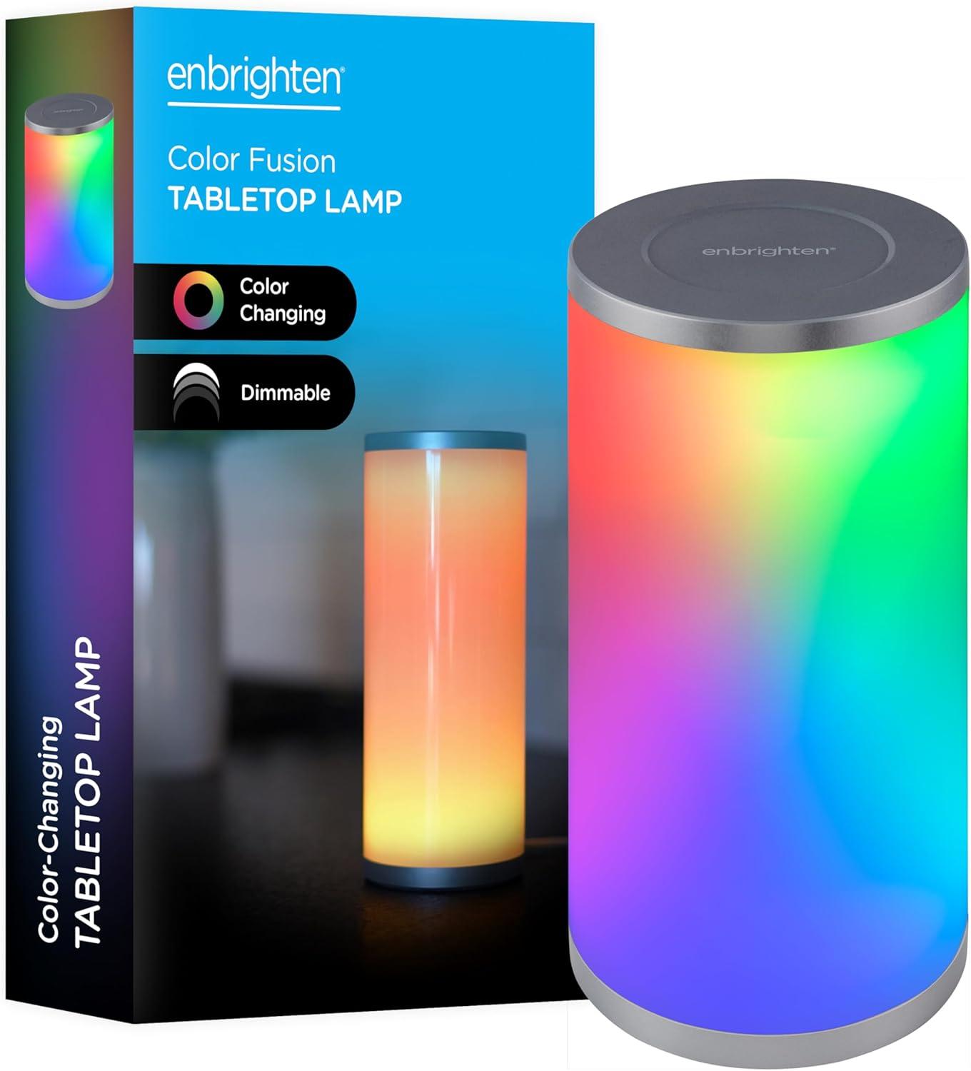 Seasons Color Fusion Lights Table Lamp Silver - Enbrighten: Touch-Controlled, USB Powered, Modern Decor