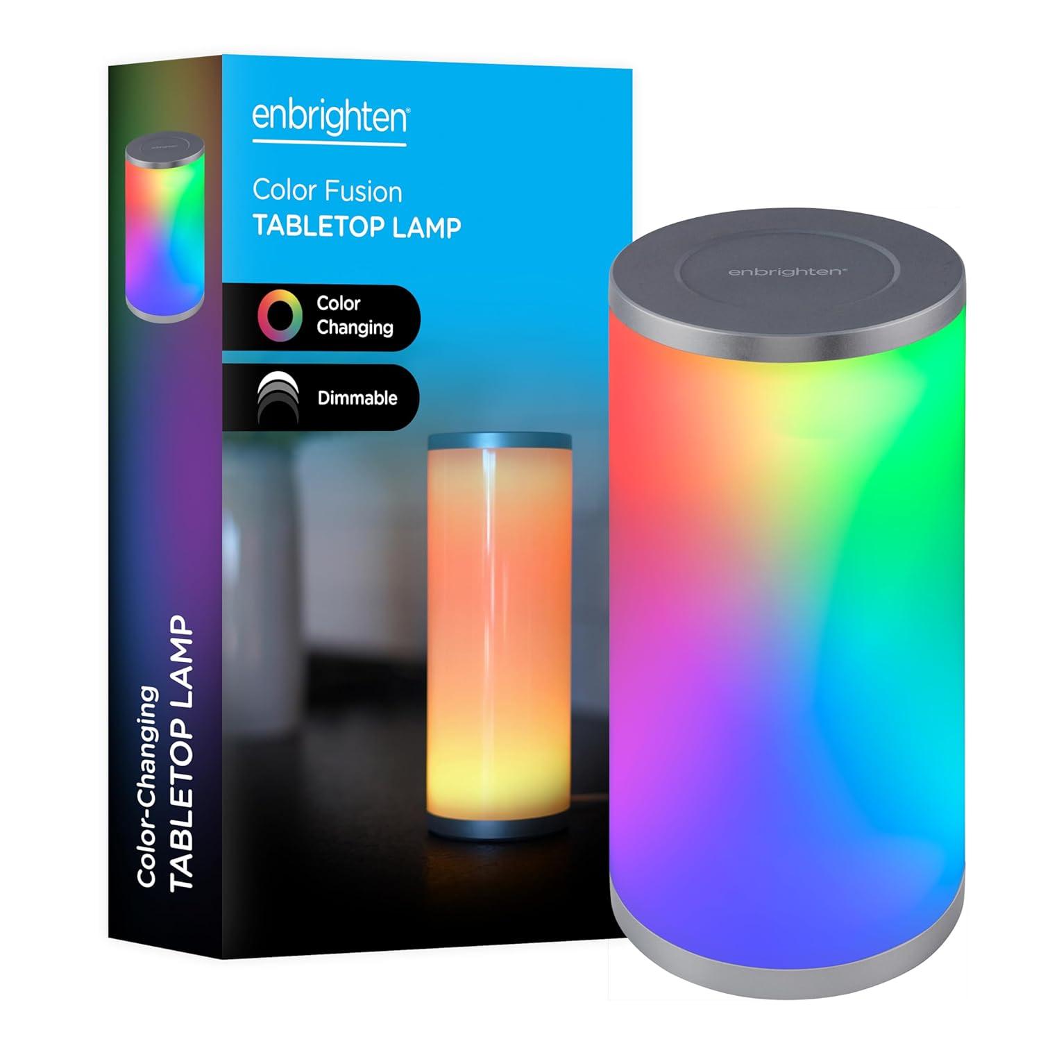 Seasons Color Fusion Lights Table Lamp Silver - Enbrighten: Touch-Controlled, USB Powered, Modern Decor