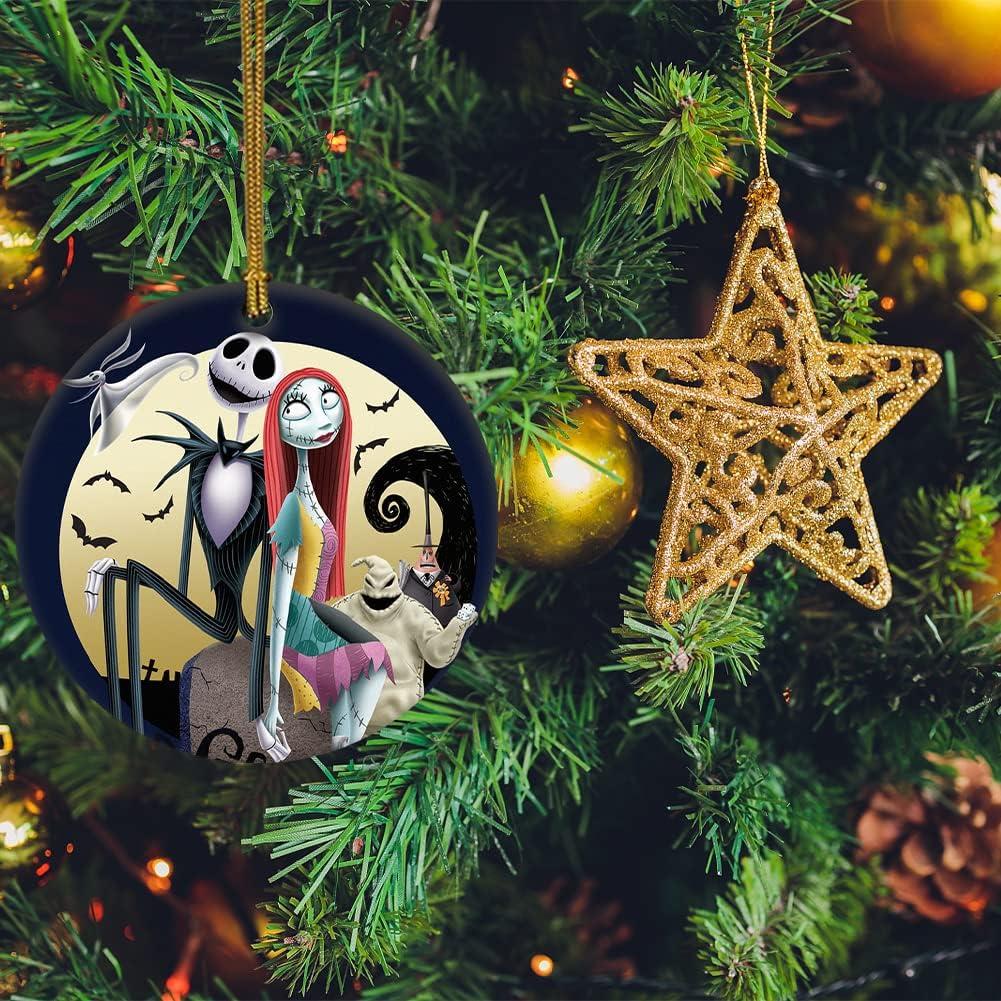 Nightmare Before Christmas Ceramic Ornament with Jack and Sally