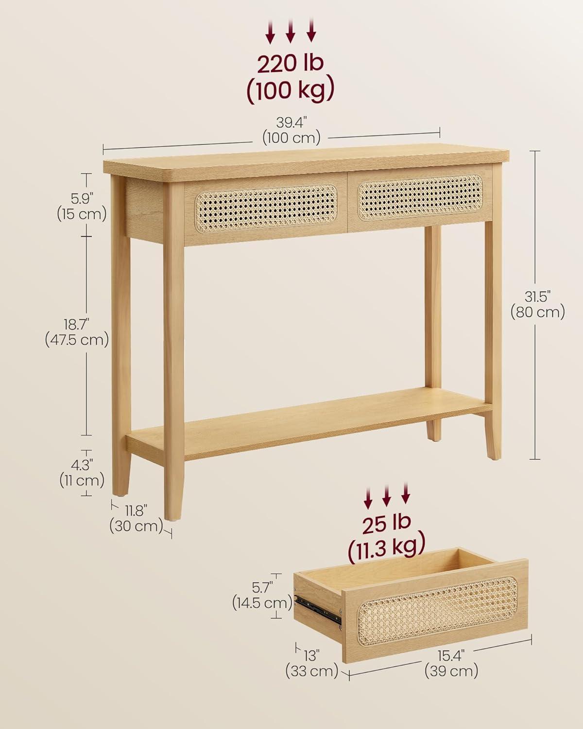 VASAGLE Console Table, Beige ULNT016Y57