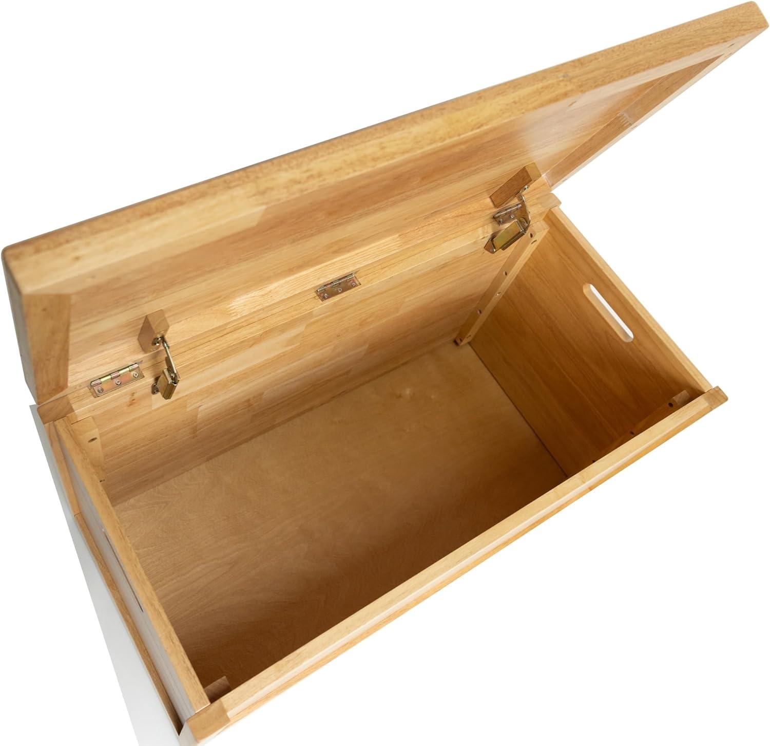 eHemco Heavy-duty Solid Hardwood Blanket Chest, Storage Trunk, Natural